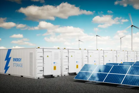 Energy storage boxes in a row